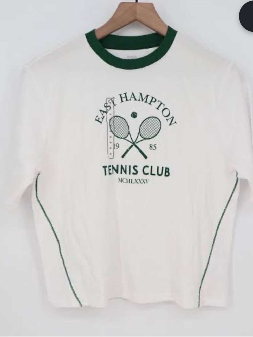 DSG White Short Sleeve Tee with Green Tennis Club Graphic